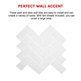 Tiles 3D Peel and Stick Wall Tile Herringbone White 10 Sheets - Extra Image