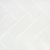 Tiles 3D Peel and Stick Wall Tile Herringbone White 10 Sheets