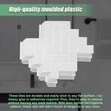 Tiles 3D Peel and Stick Wall Tile Herringbone White 10 Sheets - Rear View