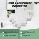 Tiles 3D Peel and Stick Wall Tile Herringbone White 10 Sheets - Low Angle