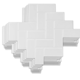 Tiles 3D Peel and Stick Wall Tile Herringbone White 10 Sheets