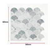 Tiles 3D Peel and Stick Wall Tile Fish Scale Mosaic 10 Sheets - Extra Image