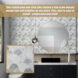 Tiles 3D Peel and Stick Wall Tile Fish Scale Mosaic 10 Sheets - Top-Down View