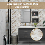 Tiles 3D Peel and Stick Wall Tile Shell Mosaic 10 Sheets - Top-Down View