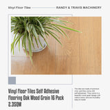 Vinyl Floor Tiles Self Adhesive Flooring Oak Wood Grain 16 Pack 2.3SQM
