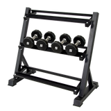 Dumbbell Rack Storage Stand Hex Weight Heavy Duty 3 Tier Wide Home Gym Fitness - Rear View