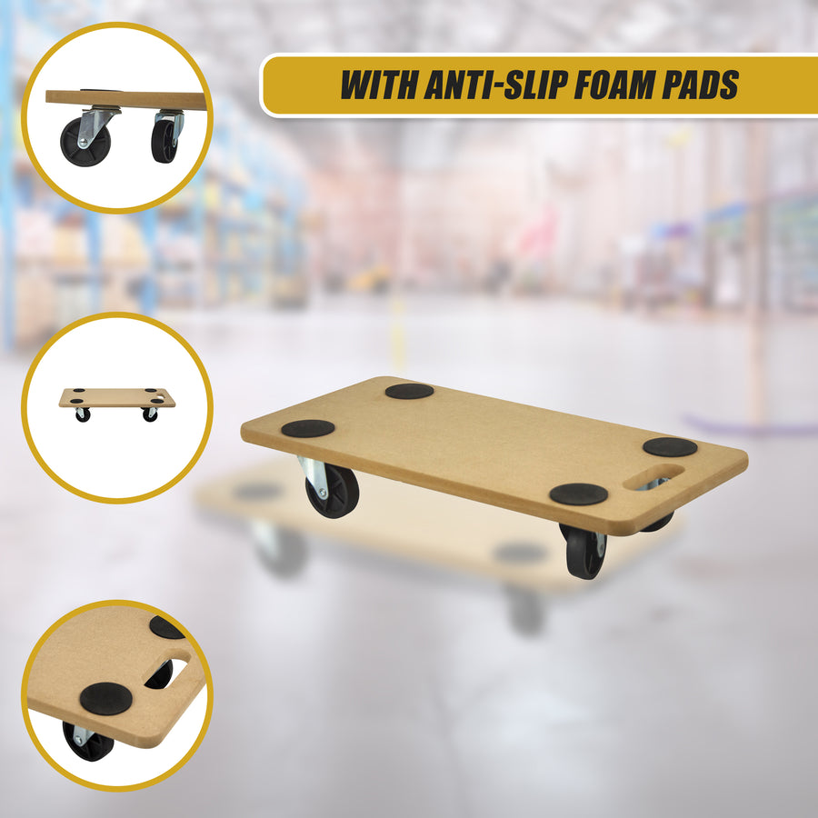 200kg Heavy Duty Hand Dolly Furniture Wooden Trolley Cart Moving Platform Mover, image 10