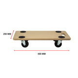 200kg Heavy Duty Hand Dolly Furniture Wooden Trolley Cart Moving Platform Mover - Extra Image