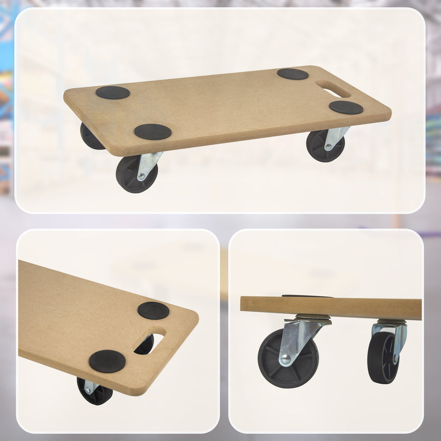 200kg Heavy Duty Hand Dolly Furniture Wooden Trolley Cart Moving Platform Mover, image 9