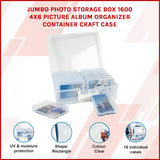 Jumbo Photo Storage Box 1600 4x6 Picture Album Organizer Container Craft Case - Front View