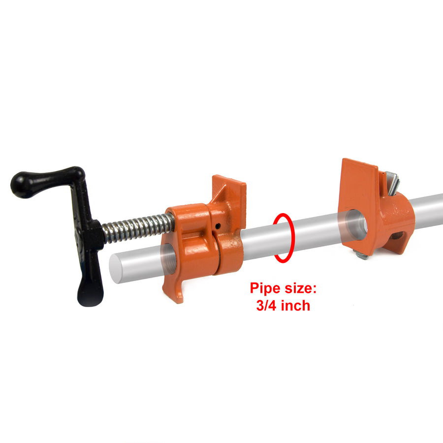 3/4" Wood Gluing Pipe Clamp Set (4 Pack) Heavy Duty PRO Woodworking Cast Iron, image 12