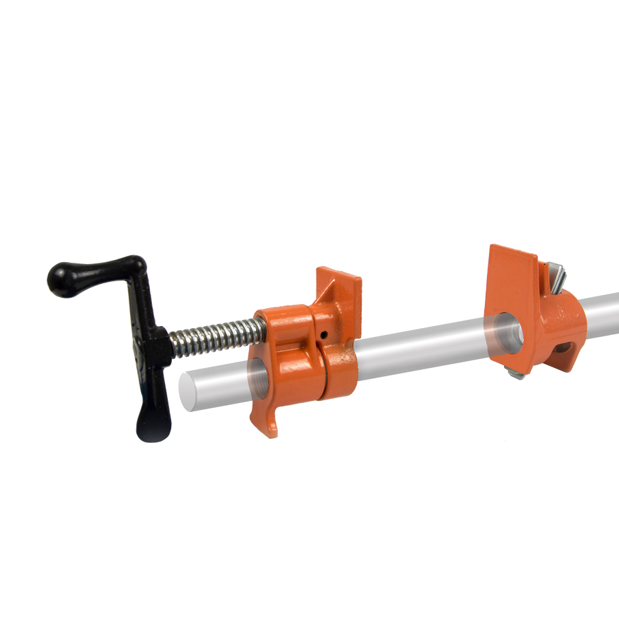3/4" Wood Gluing Pipe Clamp Set (4 Pack) Heavy Duty PRO Woodworking Cast Iron, image 5