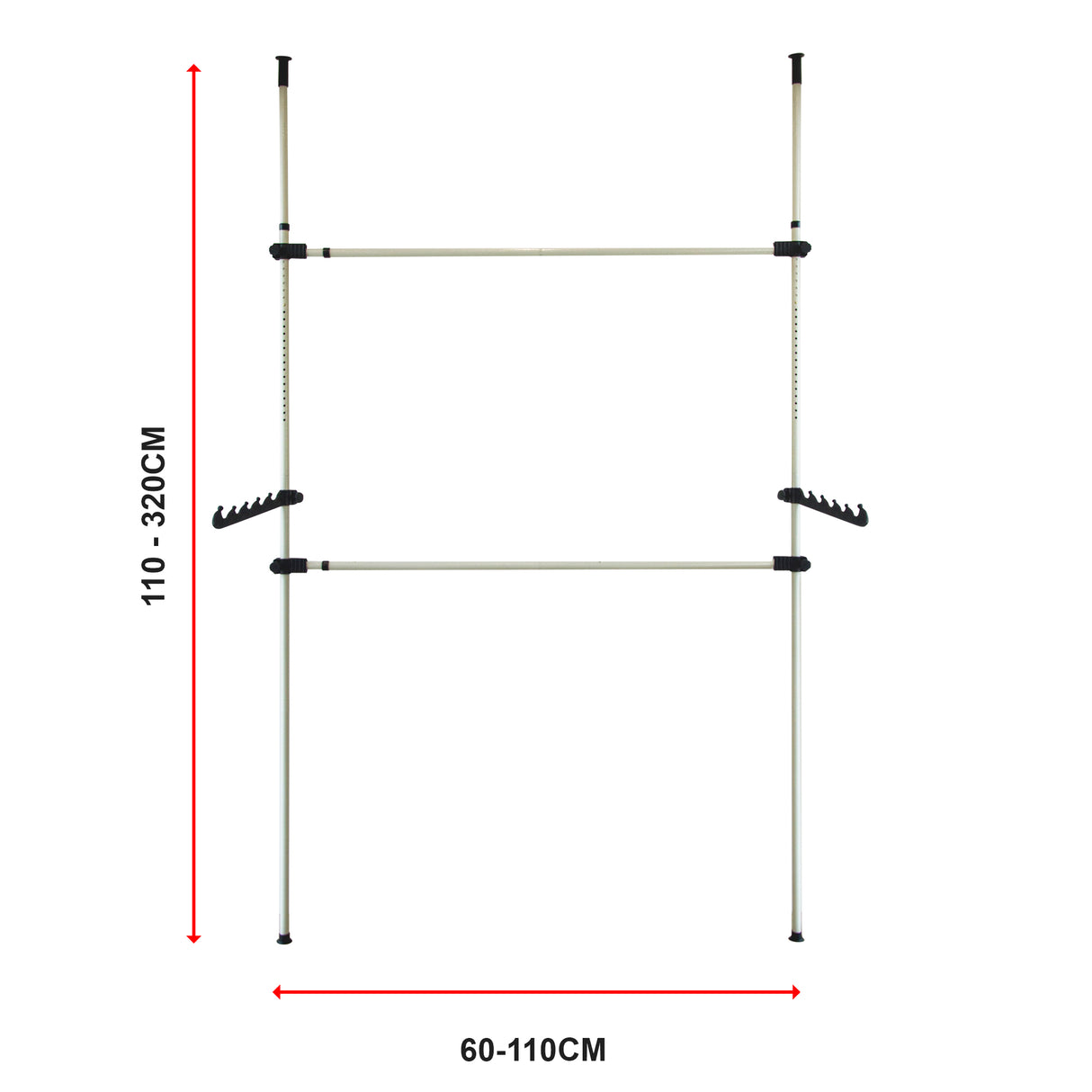 Heavy Duty Adjust Clothes Rail Storage Garment Shelf Hanging Display Stand Rack