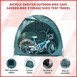 Bicycle Shelter Outdoor Bike Cave Garden Bike Storage Shed Tent Travel - 45-Degree Angle