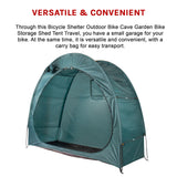 Bicycle Shelter Outdoor Bike Cave Garden Bike Storage Shed Tent Travel - Low Angle