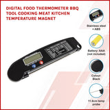 Digital Food Thermometer BBQ Tool Cooking Meat Kitchen Temperature Magnet - Front View