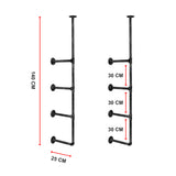 Wall Shelves Display Bookshelf Industrial DIY Pipe Shelf Rustic Brackets - Close-Up Angle