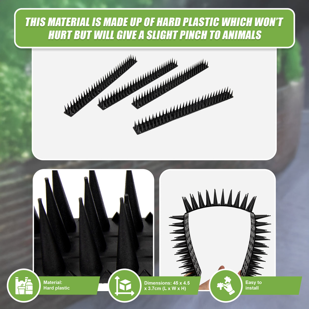 12pc Bird Spikes Human Cat Possum Mouse Pest Control Spiked Fence Wall Deterrent