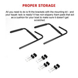Pair Kayak Storage Rack Hanger Supporter Carrier Surfboard Holder Wall Bracket - Extra Image