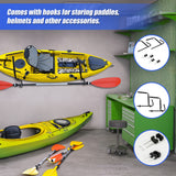Pair Kayak Storage Rack Hanger Supporter Carrier Surfboard Holder Wall Bracket - Rear View