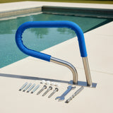 Swimming Pool Hand Rail Step Grab Rail 76.2x55.8cm with Drill Bit - Side View