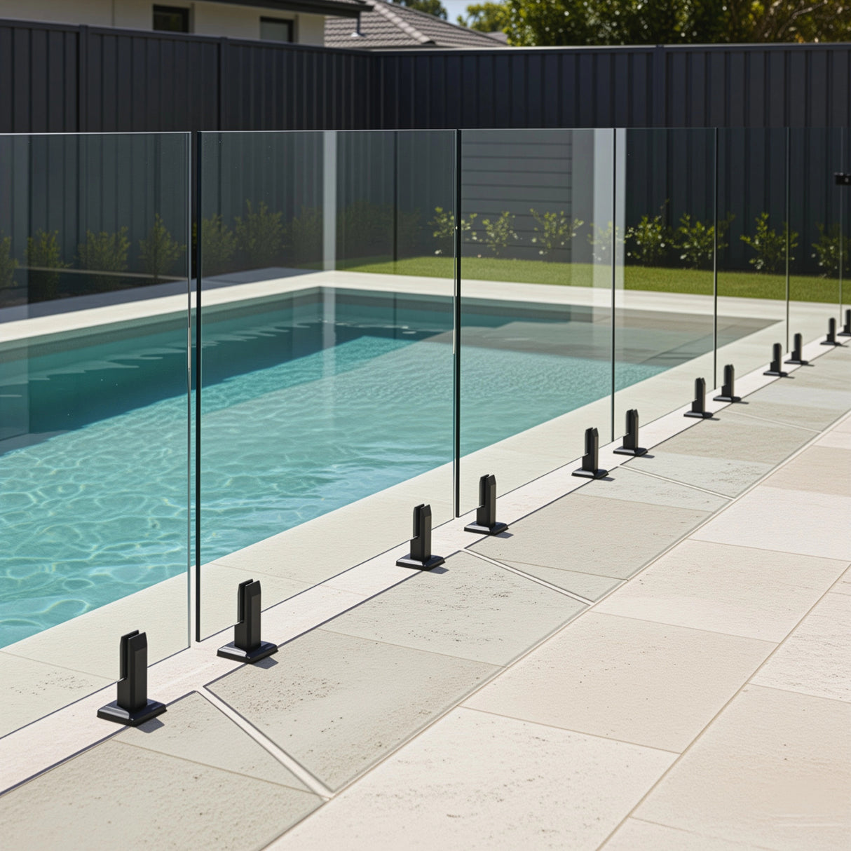 Balustrade Black Glass Clamp 304 Stainless Spigot Pool Fencing Fence
