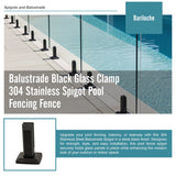 Balustrade Black Glass Clamp 304 Stainless Spigot Pool Fencing Fence