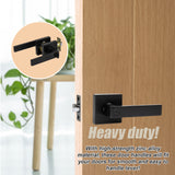 Door Handle Set Lever Privacy Function Square Black - 45-Degree Angle