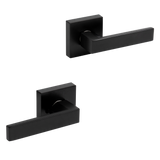 Door Handle Set Lever Passage Function Square Black