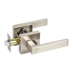Door Handle Set Lever Privacy Function Square Satin Nickel