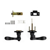 Door Handle Set Lever Key Lock Function Black - 45-Degree Angle