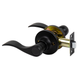 Door Handle Set Lever Passage Function Black - Top-Down View