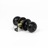 Door Handle Set Privacy Function Round Black - Front View