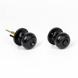 Door Handle Set Privacy Function Round Black - 45-Degree Angle