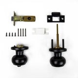 Door Handle Set Privacy Function Round Black - Rear View
