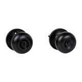 Door Handle Set Key Lock Function Round Black - Top-Down View