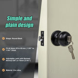 Door Handle Set Key Lock Function Round Black