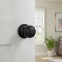 Door Handle Set Passage Function Round Black