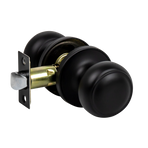 Door Handle Set Passage Function Round Black