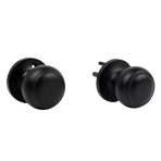 Door Handle Set Passage Function Round Black