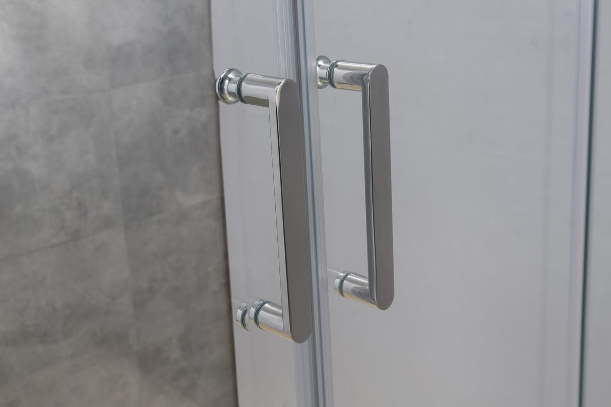 1400-1600mm Sliding Door Safety Glass Shower Screen Chrome By Della Francesca