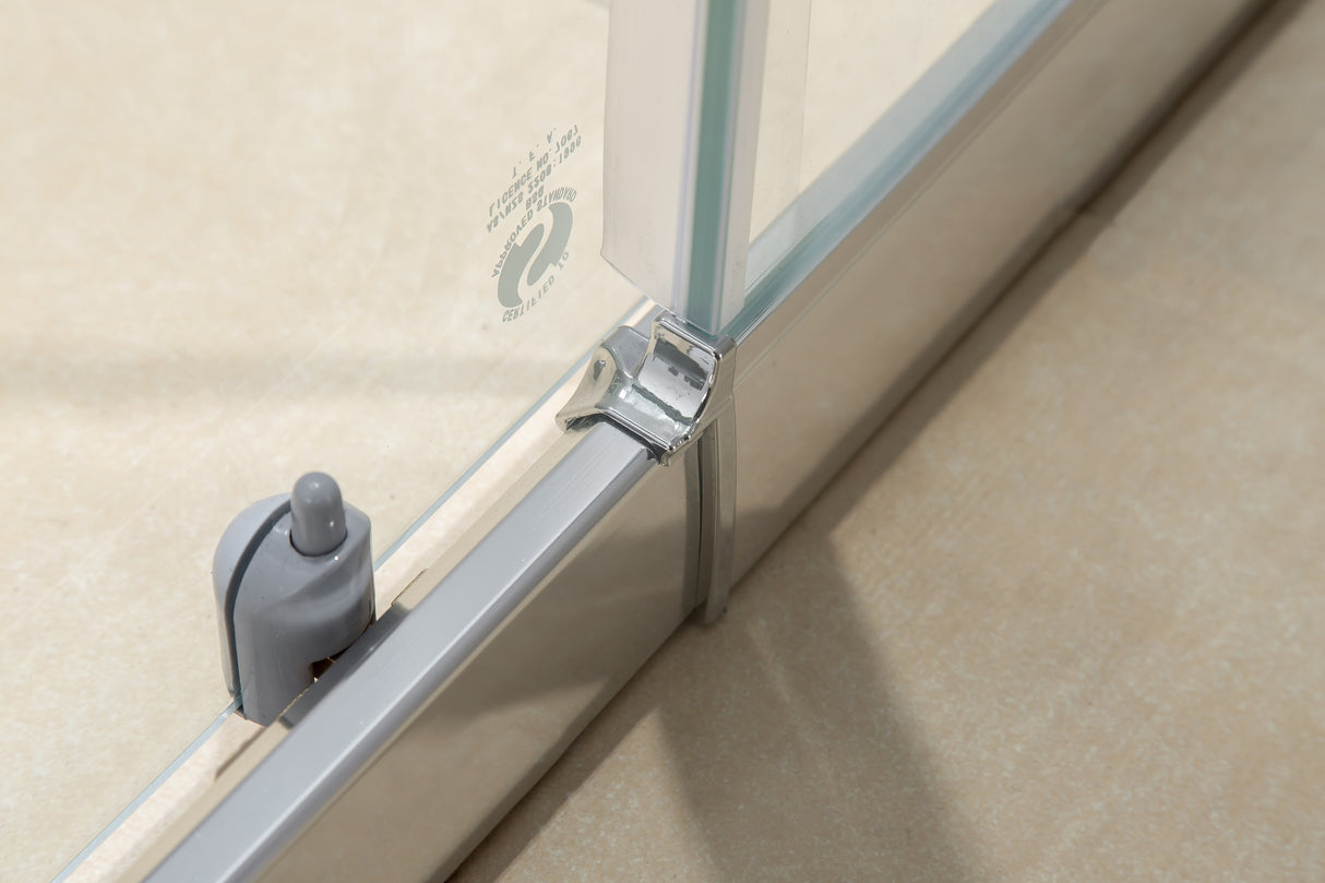 1400-1600mm Sliding Door Safety Glass Shower Screen Chrome By Della Francesca