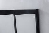 1400-1600mm Sliding Door Safety Glass Shower Screen Black By Della Francesca - 45-Degree Angle