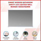 Smart Mirror Bathroom Vanity LED Lighted Wall Mirror 1000x700mm - Side View