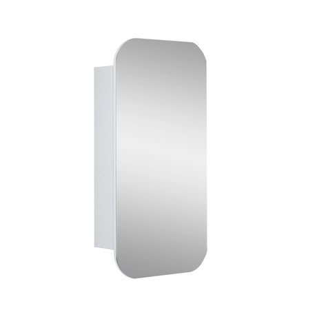 Rectangle Wall Hung Bathroom Mirror Shaving Cabinet Vanity Matte White, image 5