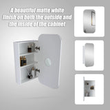 Rectangle Wall Hung Bathroom Mirror Shaving Cabinet Vanity Matte White