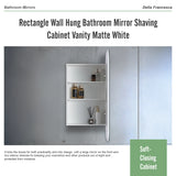 Rectangle Wall Hung Bathroom Mirror Shaving Cabinet Vanity Matte White - Extra Image
