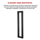 Entrance Door Pull Handle Matte Black 1500mm - Extra Image