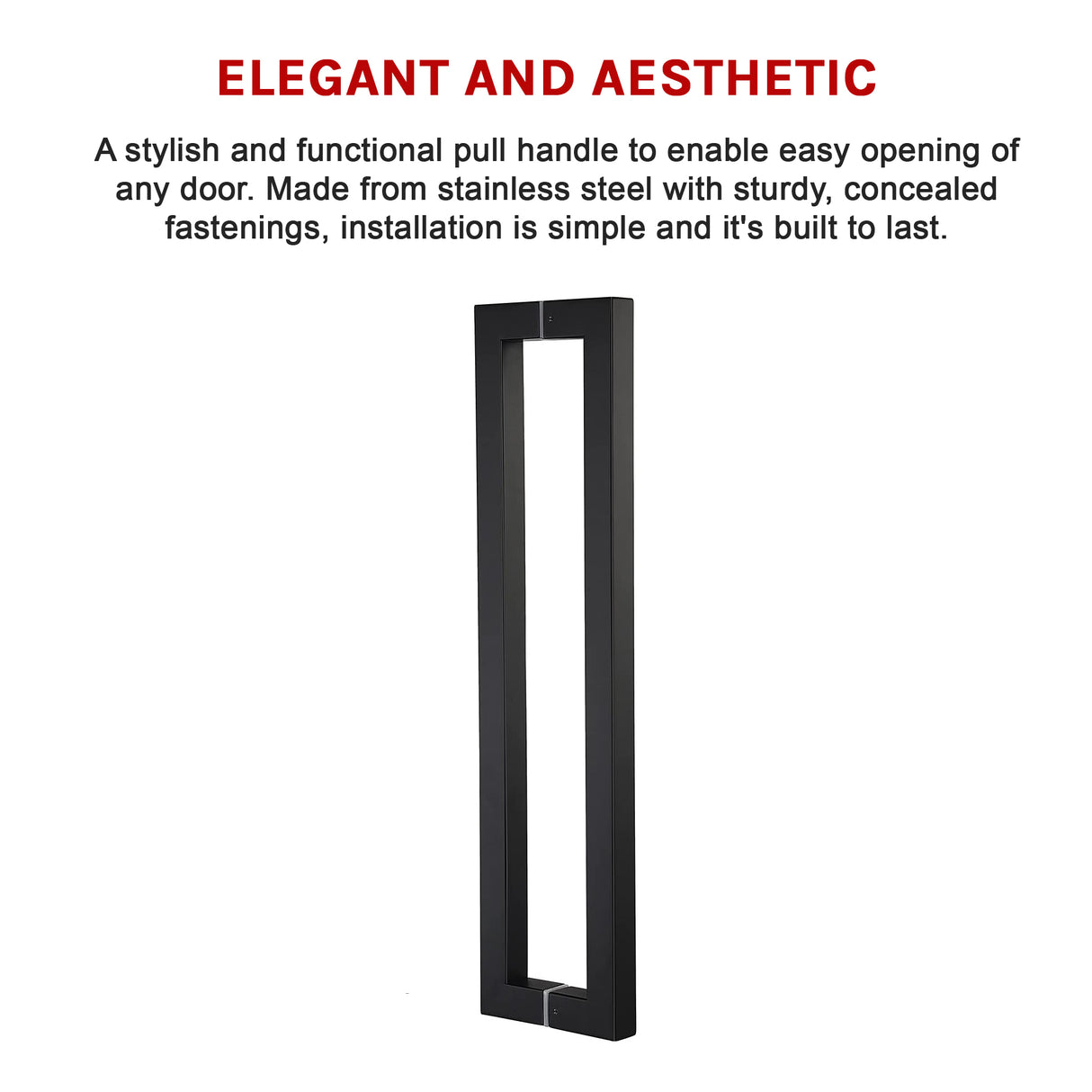 Entrance Door Pull Handle Matte Black 1800mm