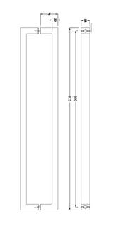 Entrance Door Pull Handle Brushed satin 800mm - Extra Image